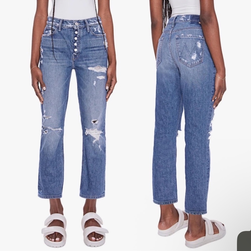 Like NEW!! 26 Mother Mid Rise Fly Cut Dazzler Ankle Jeans Walking On Stones Wash